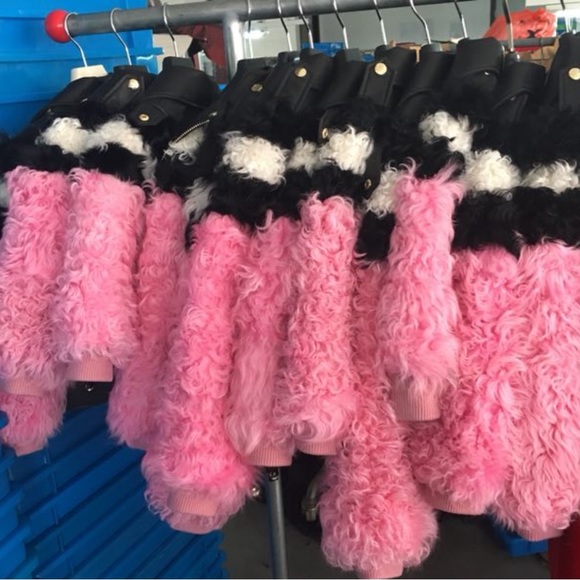 Girls Faux Mongolian fur Moto jacket - Picture 2 of 2